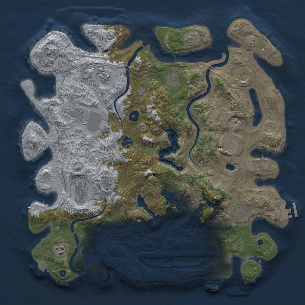 Rust Map: Procedural Map, Size: 4250, Seed: 1543615364, 16 Monuments