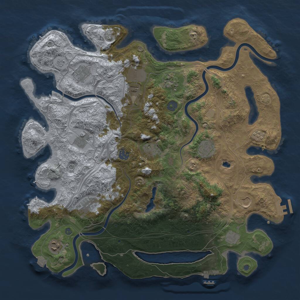 Rust Map: Procedural Map, Size: 4250, Seed: 1543615364, 19 Monuments