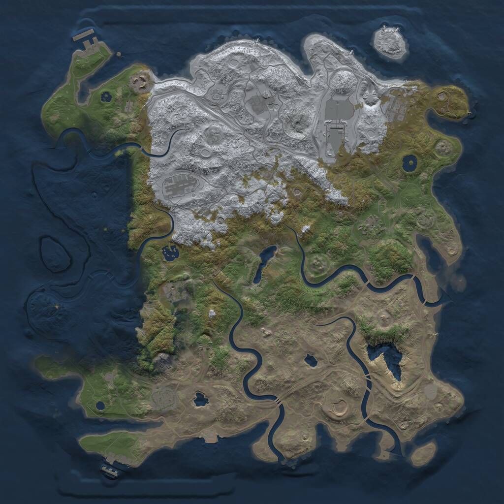 Rust Map: Procedural Map, Size: 4600, Seed: 36478, 17 Monuments
