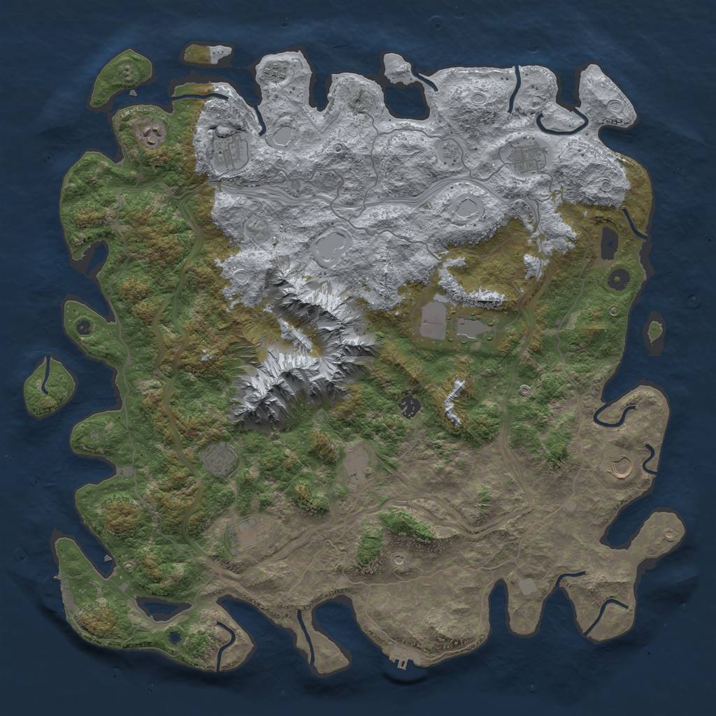 Rust Map: Procedural Map, Size: 5000, Seed: 379059035, 19 Monuments