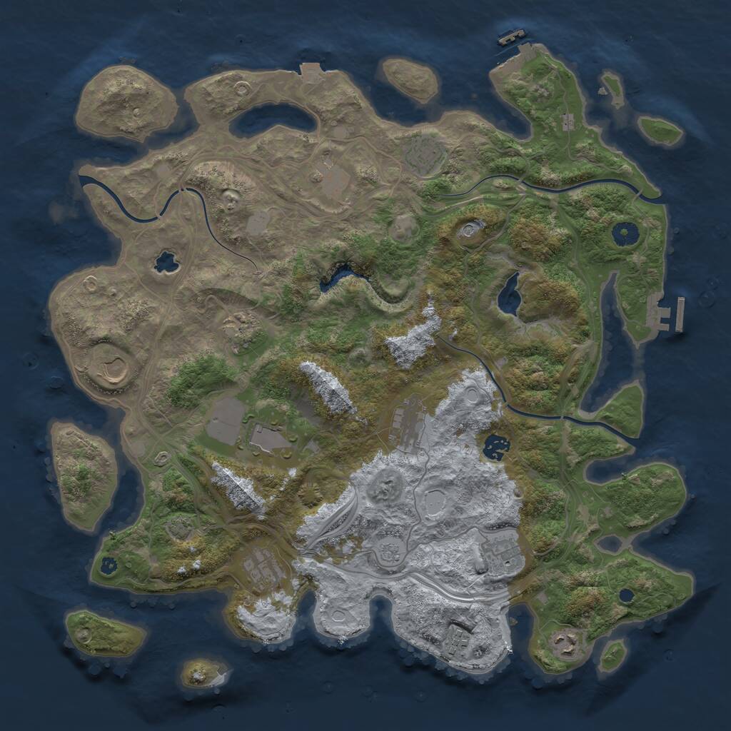 Rust Map: Procedural Map, Size: 4250, Seed: 404409102, 17 Monuments
