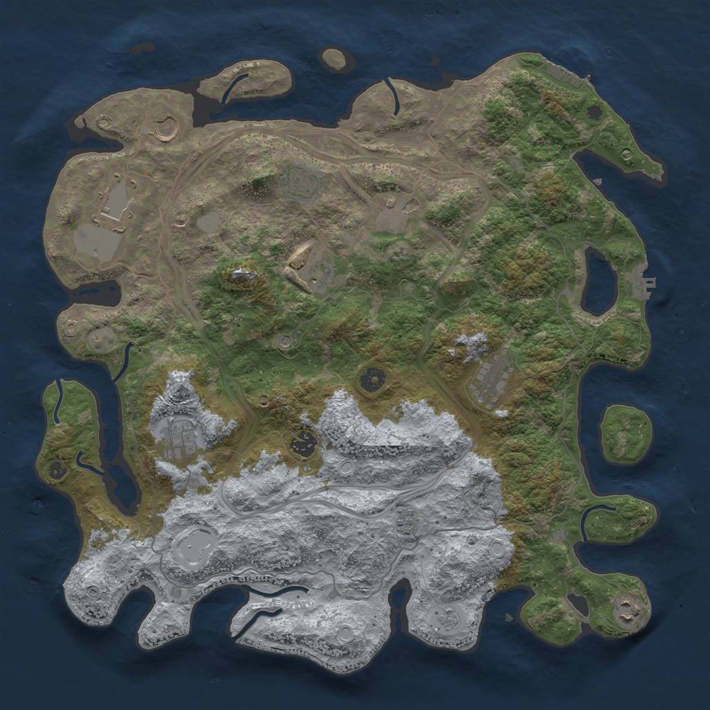 Rust Map: Procedural Map, Size: 4250, Seed: 1929282726, 19 Monuments