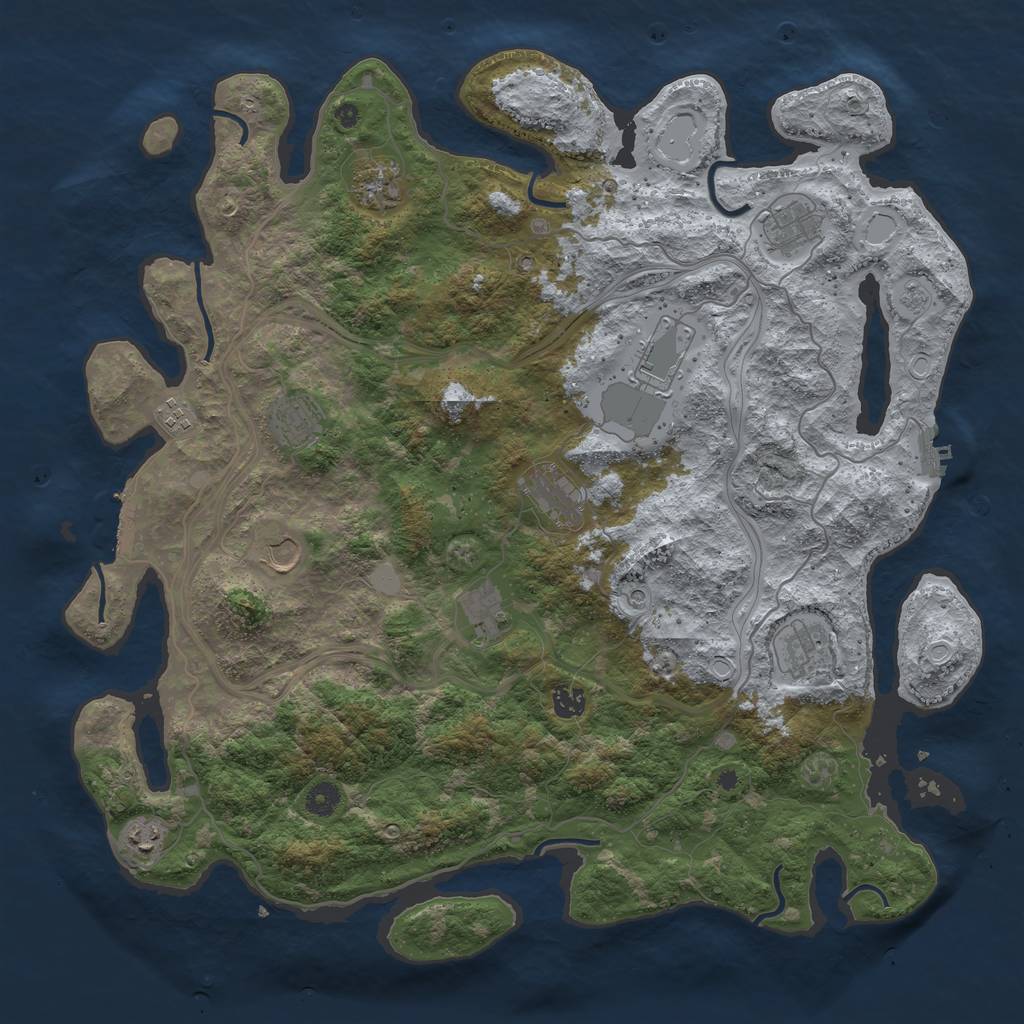 Rust Map: Procedural Map, Size: 4500, Seed: 1878428924, 20 Monuments