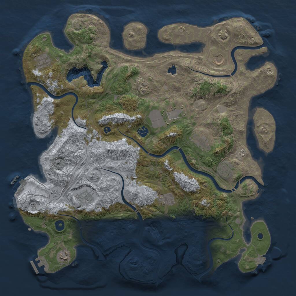 Rust Map: Procedural Map, Size: 4250, Seed: 600290959, 17 Monuments