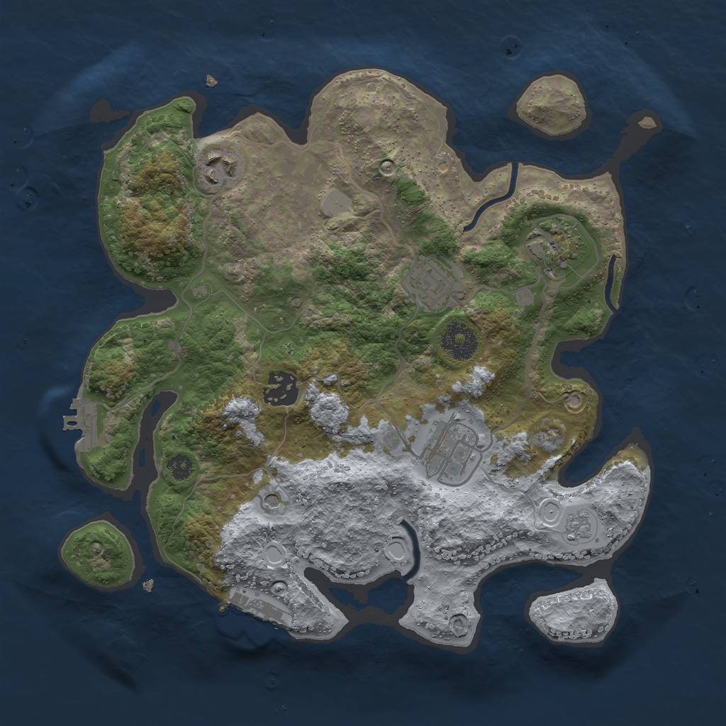Rust Map: Procedural Map, Size: 3000, Seed: 359417475, 14 Monuments