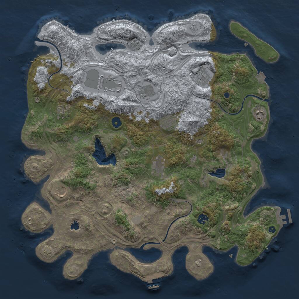 Rust Map: Procedural Map, Size: 4300, Seed: 1788803754, 16 Monuments