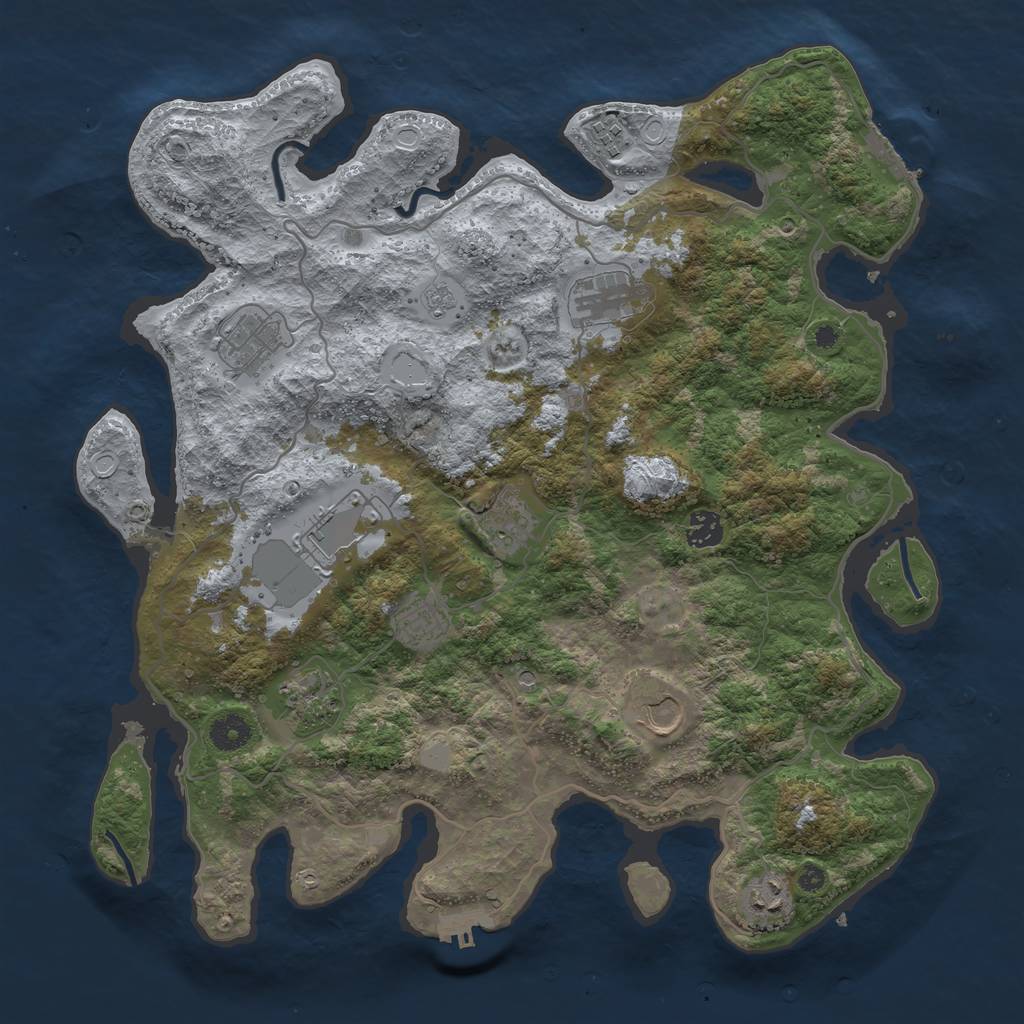 Rust Map: Procedural Map, Size: 4000, Seed: 116, 19 Monuments