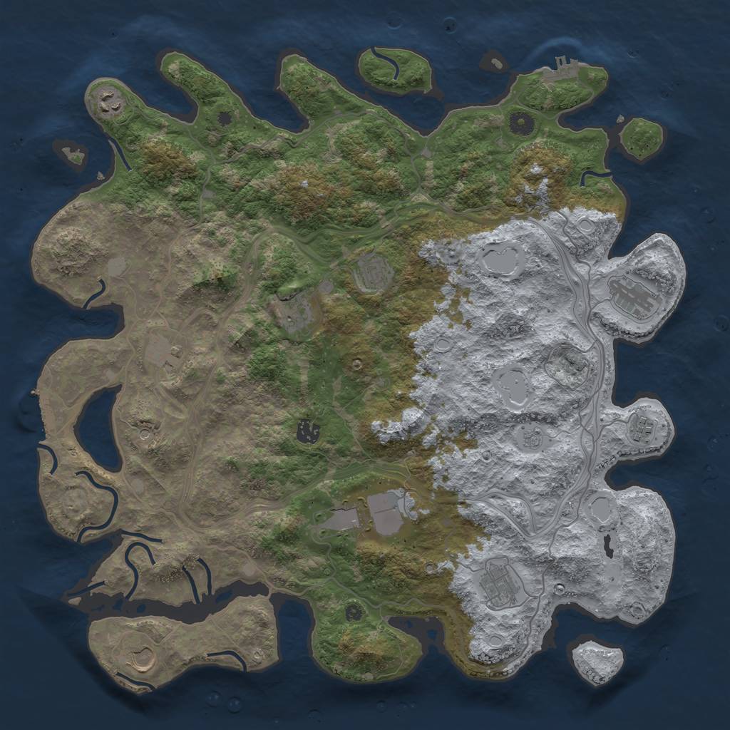 Rust Map: Procedural Map, Size: 4450, Seed: 18400, 17 Monuments
