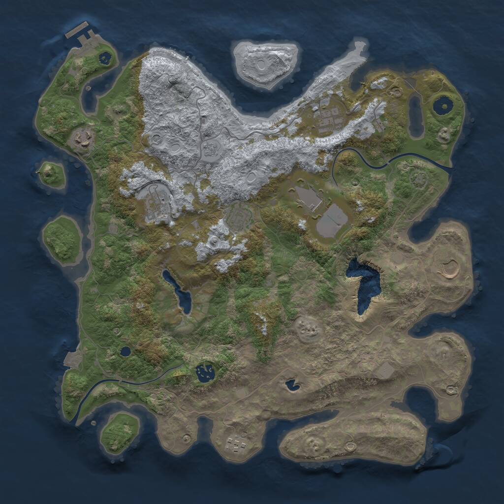 Rust Map: Procedural Map, Size: 4000, Seed: 13092678, 13 Monuments