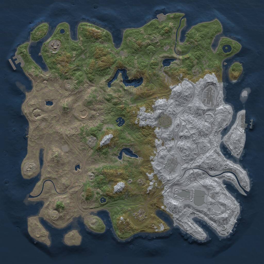 Rust Map: Procedural Map, Size: 4500, Seed: 1983880920, 15 Monuments