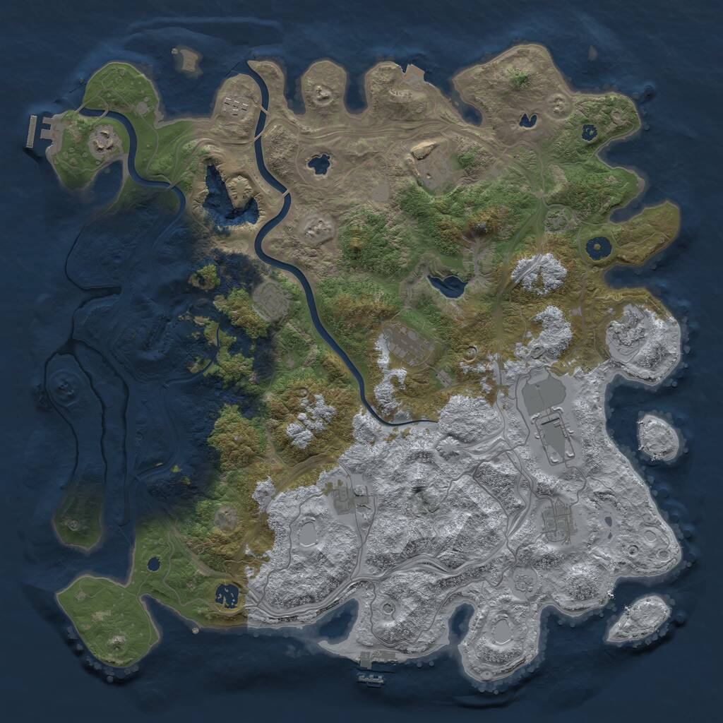 Rust Map: Procedural Map, Size: 4500, Seed: 611039052, 16 Monuments