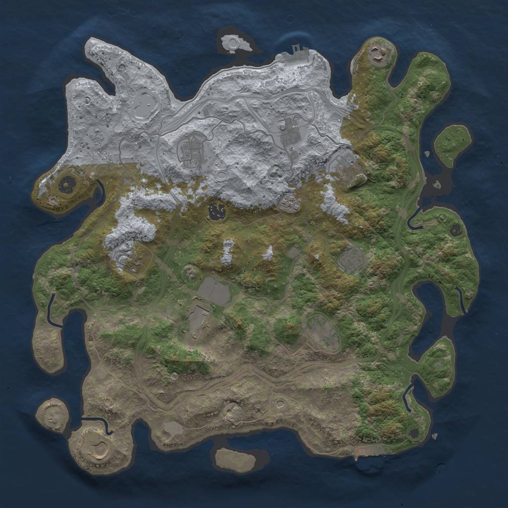 Rust Map: Procedural Map, Size: 4250, Seed: 728047365, 20 Monuments