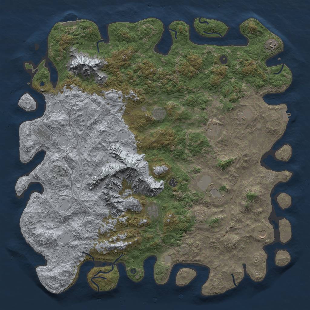 Rust Map: Procedural Map, Size: 5500, Seed: 659824, 20 Monuments
