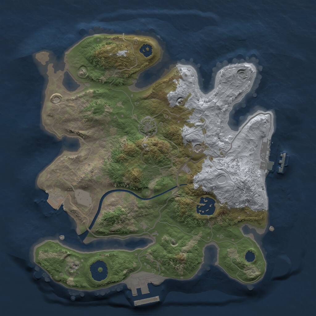 Rust Map: Procedural Map, Size: 2500, Seed: 1173702786, 6 Monuments