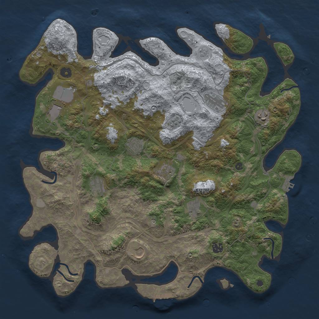 Rust Map: Procedural Map, Size: 4250, Seed: 853773177, 19 Monuments