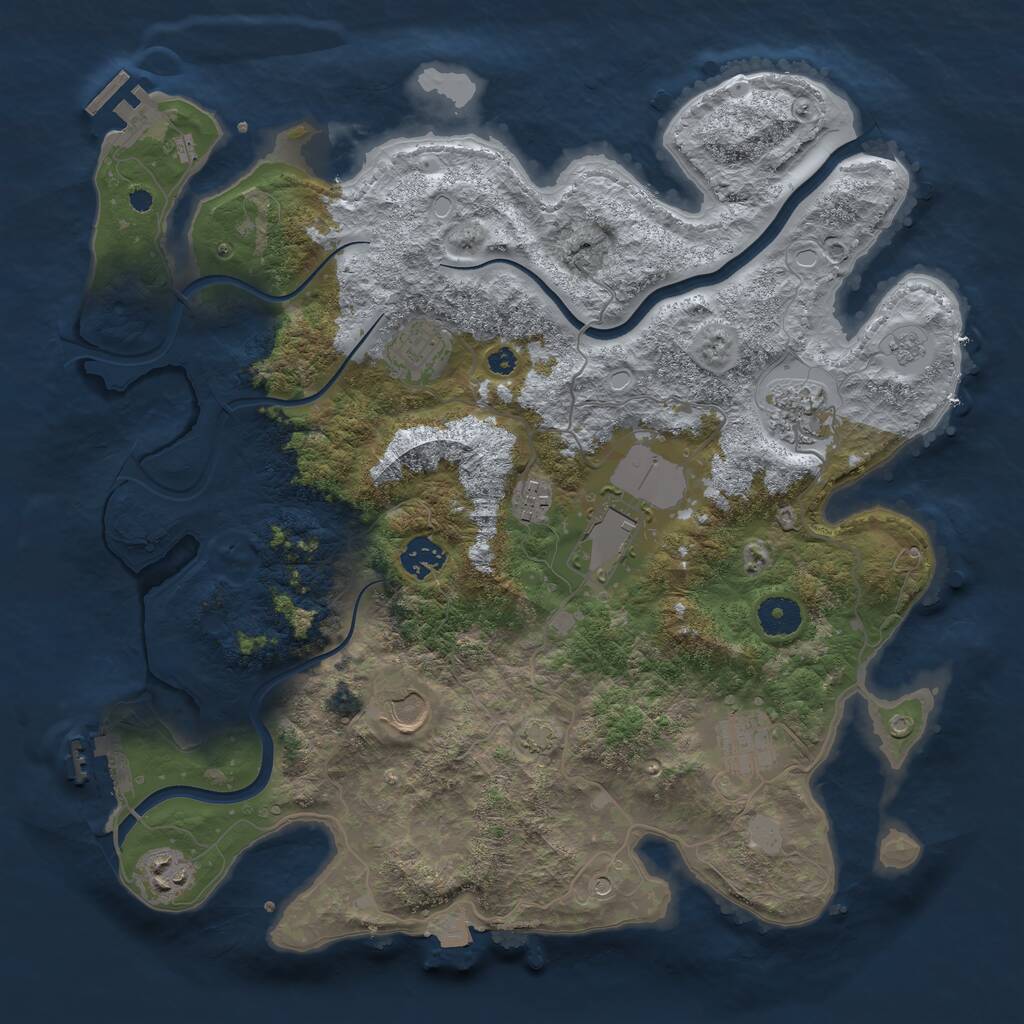 Rust Map: Procedural Map, Size: 3750, Seed: 1479019619, 14 Monuments