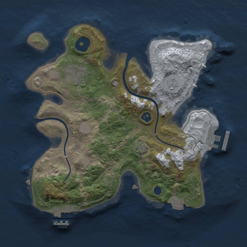 Rust Map: Procedural Map, Size: 2500, Seed: 1450, 6 Monuments