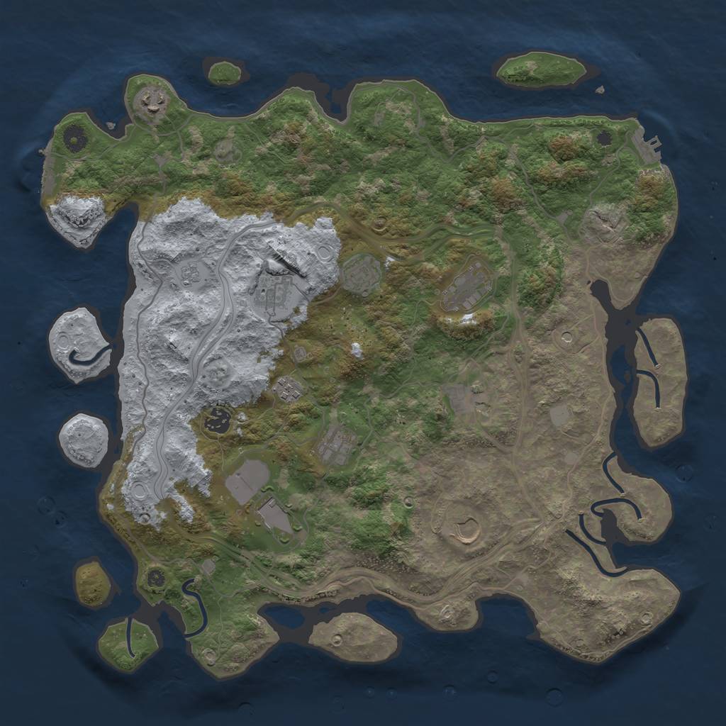 Rust Map: Procedural Map, Size: 4250, Seed: 186285225, 17 Monuments