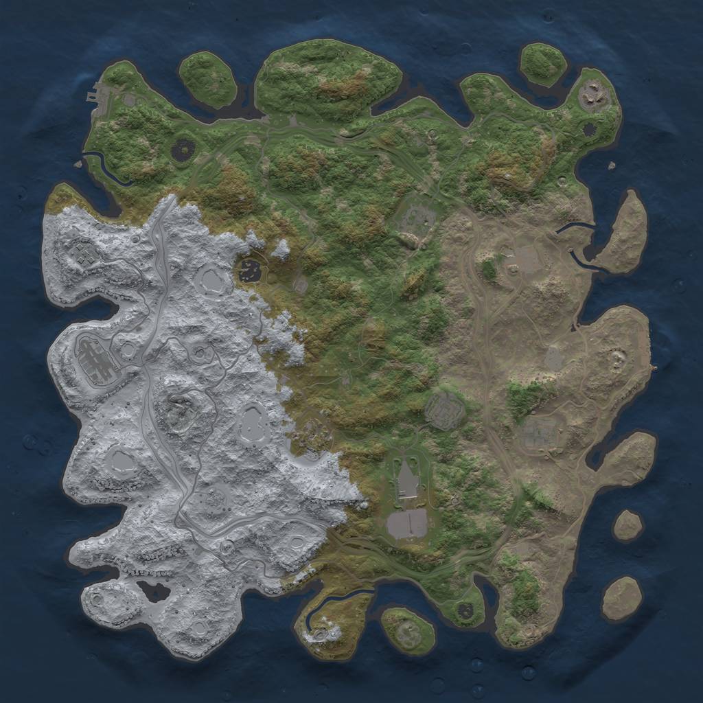 Rust Map: Procedural Map, Size: 4500, Seed: 269878096, 17 Monuments