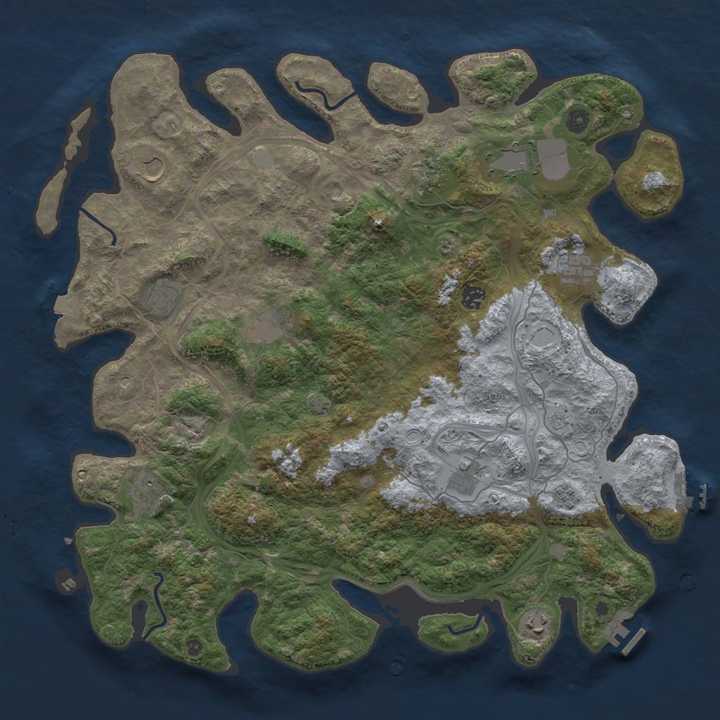 Rust Map: Procedural Map, Size: 4500, Seed: 870628354, 19 Monuments