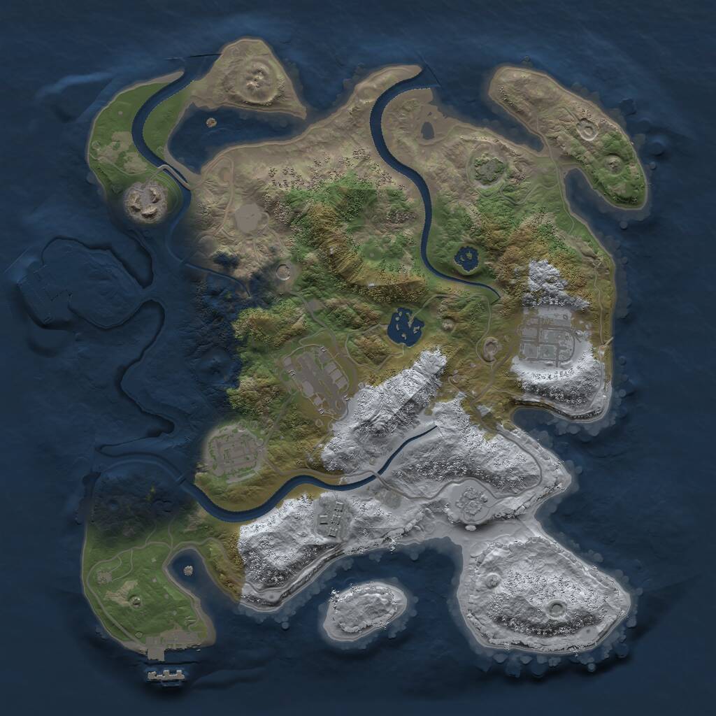 Rust Map: Procedural Map, Size: 3000, Seed: 32538260, 12 Monuments