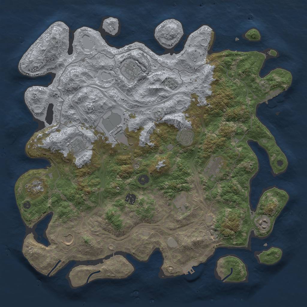 Rust Map: Procedural Map, Size: 4250, Seed: 1678763101, 20 Monuments