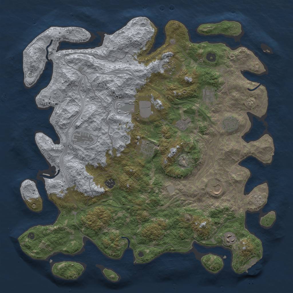 Rust Map: Procedural Map, Size: 4500, Seed: 979368948, 19 Monuments