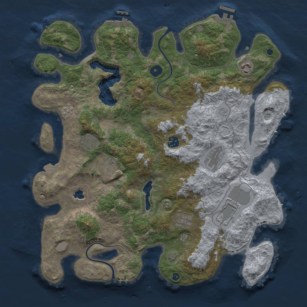 Rust Map: Procedural Map, Size: 4000, Seed: 81235, 14 Monuments