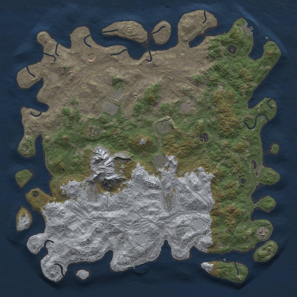 Rust Map: Procedural Map, Size: 5000, Seed: 188, 20 Monuments