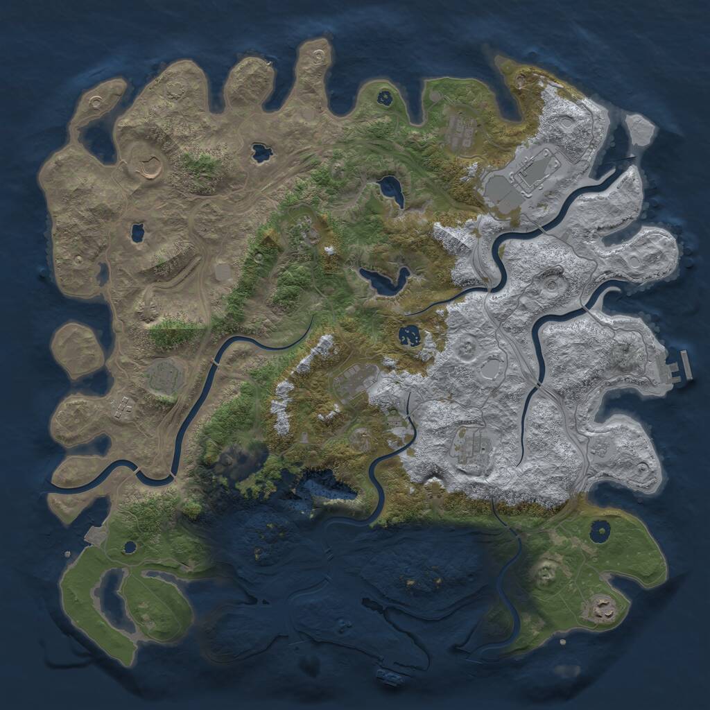 Rust Map: Procedural Map, Size: 4800, Seed: 1450274525, 17 Monuments