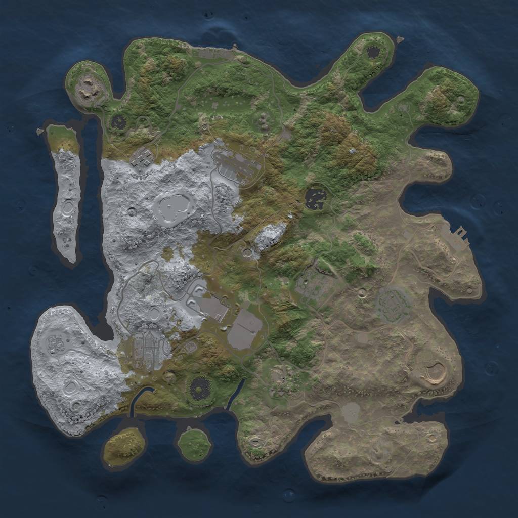 Rust Map: Procedural Map, Size: 3500, Seed: 1572781061, 19 Monuments