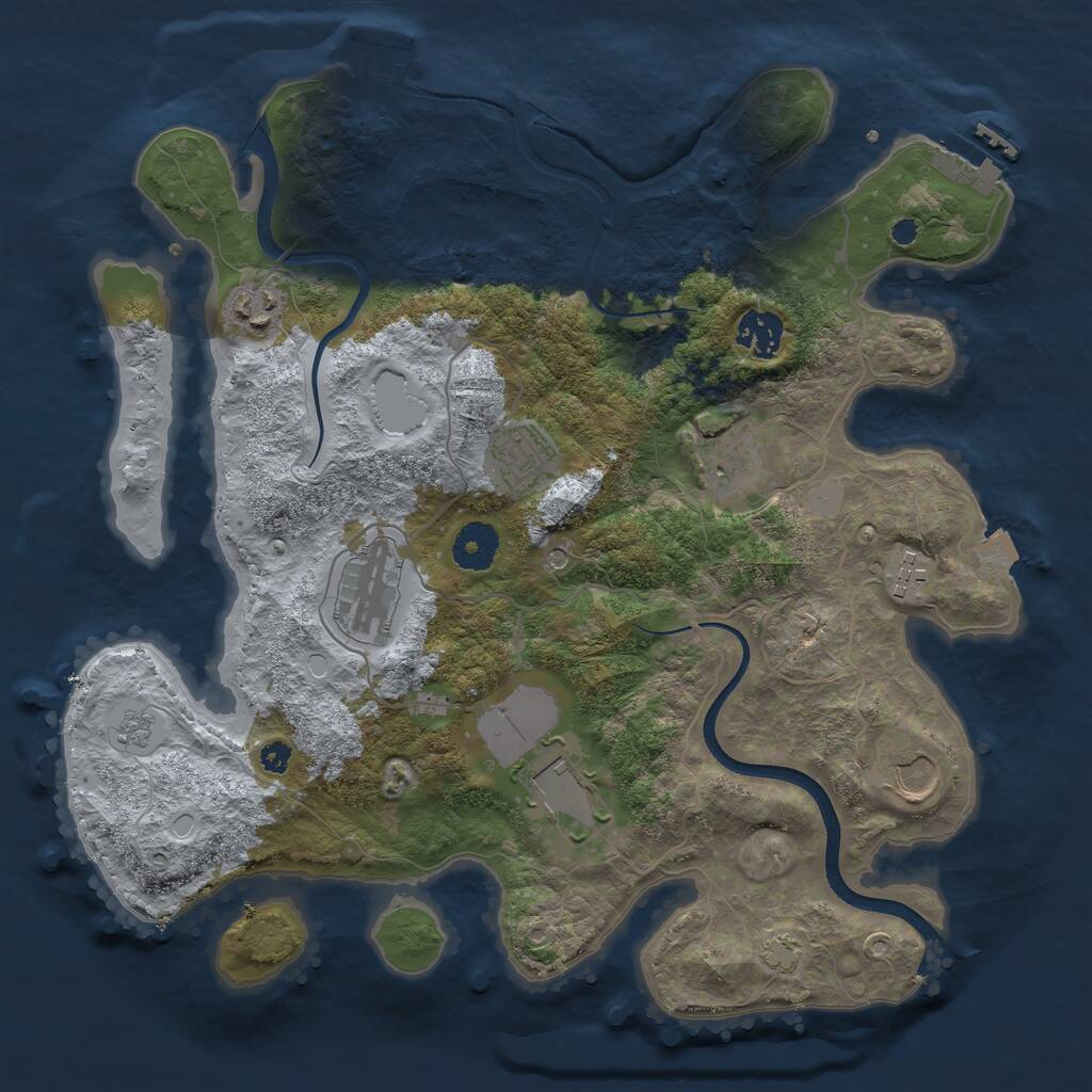 Rust Map: Procedural Map, Size: 3500, Seed: 1572781061, 14 Monuments