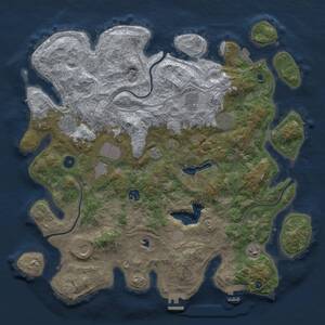 Thumbnail Rust Map: Procedural Map, Size: 4250, Seed: 748204111, 14 Monuments