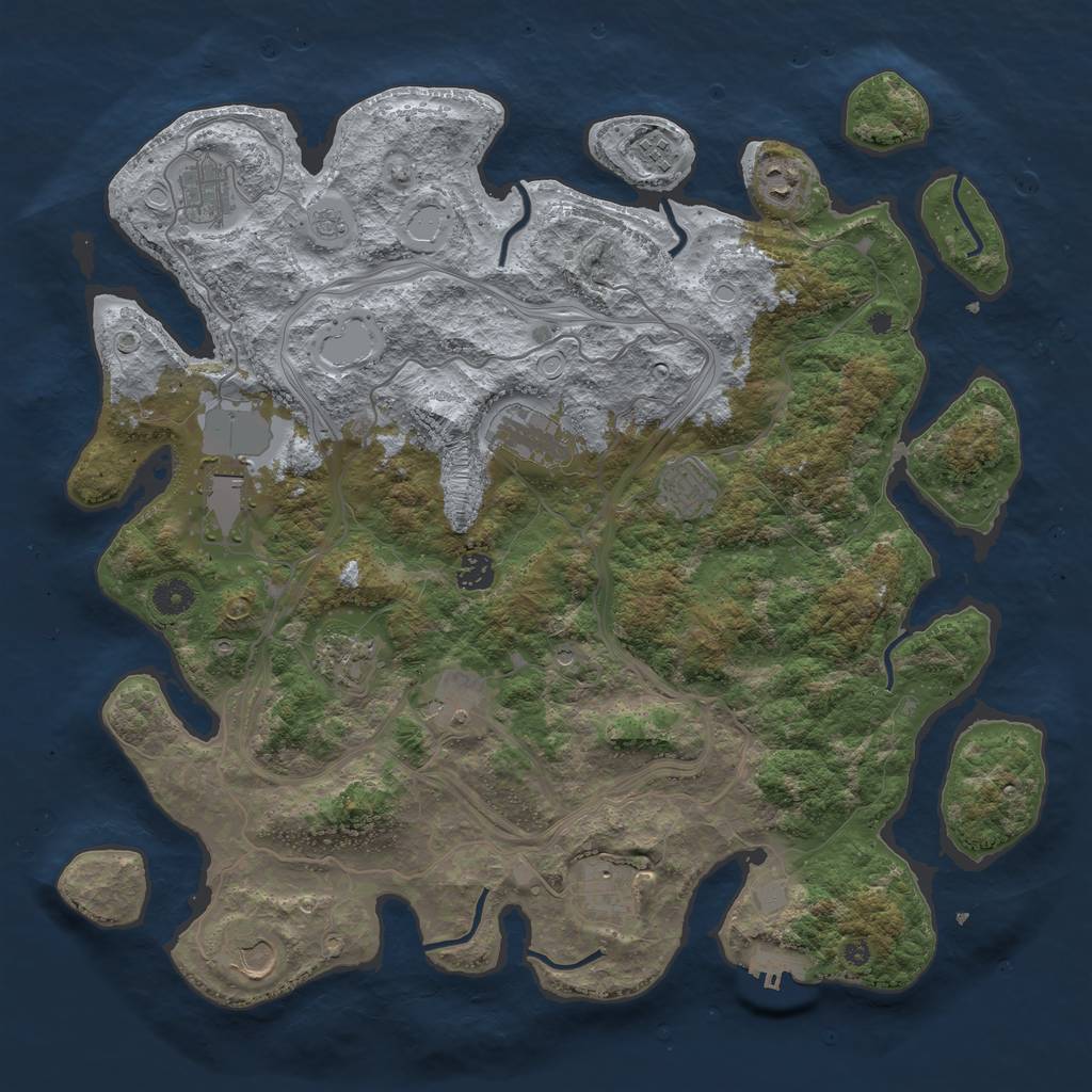 Rust Map: Procedural Map, Size: 4250, Seed: 748204111, 19 Monuments