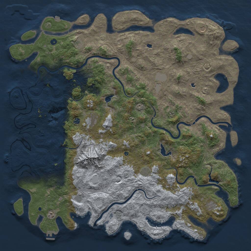 Rust Map: Procedural Map, Size: 6000, Seed: 234267645, 17 Monuments