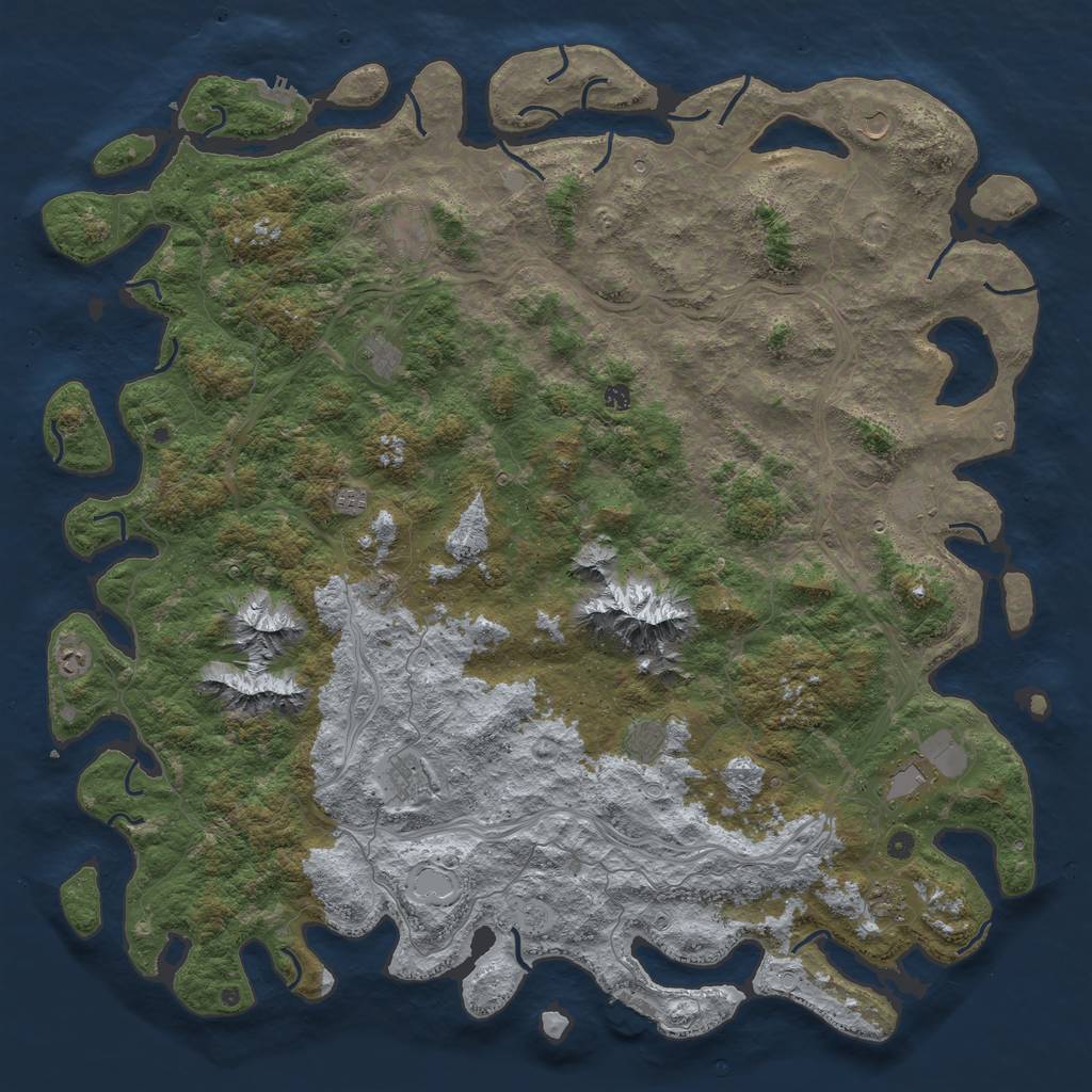 Rust Map: Procedural Map, Size: 6000, Seed: 234267645, 20 Monuments