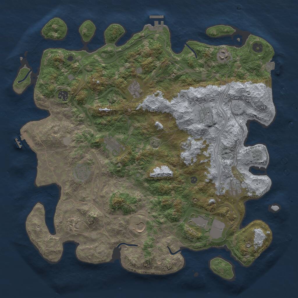 Rust Map: Procedural Map, Size: 4300, Seed: 1646215463, 17 Monuments