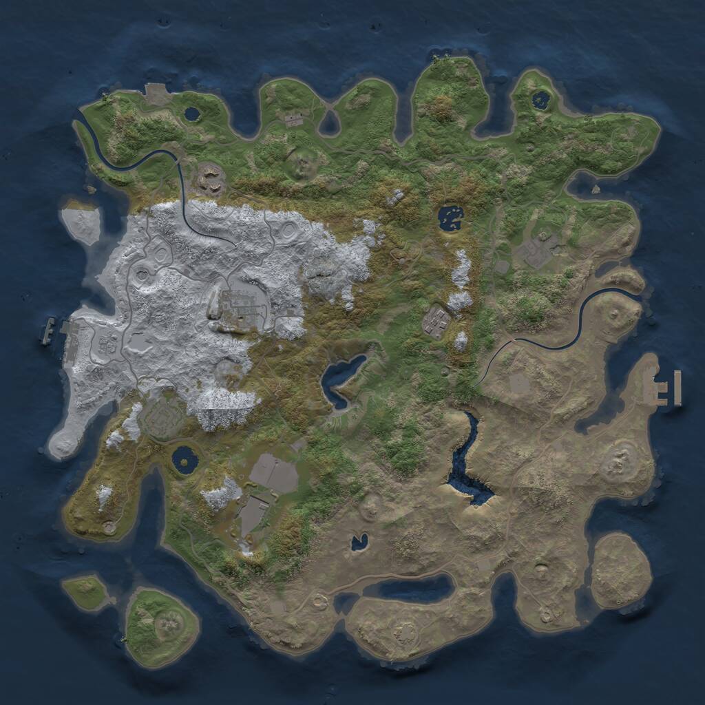 Rust Map: Procedural Map, Size: 4000, Seed: 1399092987, 13 Monuments