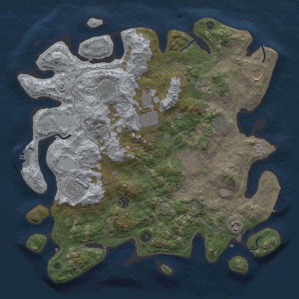 Rust Map: Procedural Map, Size: 4000, Seed: 290, 19 Monuments
