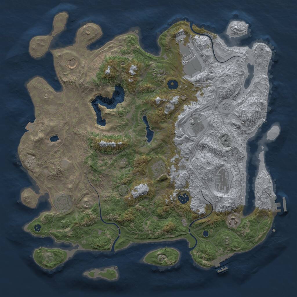 Rust Map: Procedural Map, Size: 4250, Seed: 775167865, 16 Monuments
