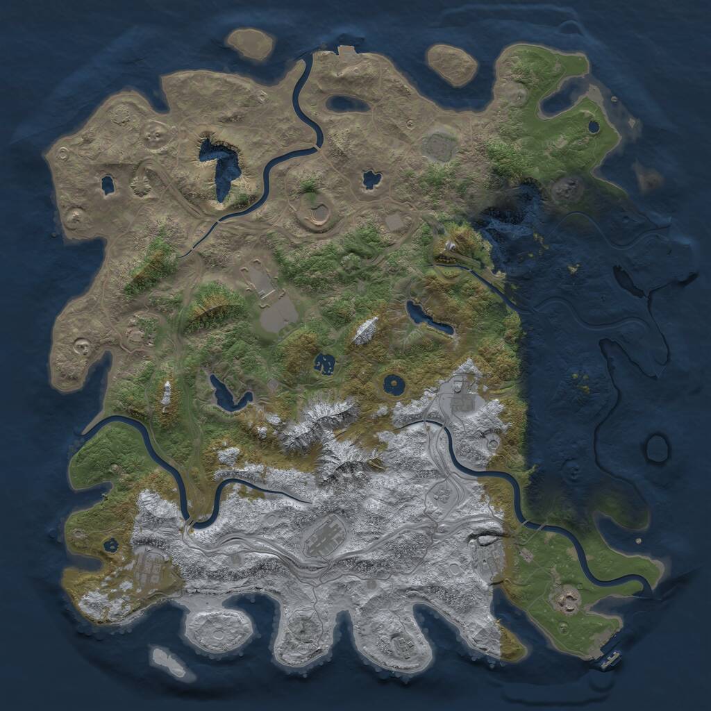 Rust Map: Procedural Map, Size: 5000, Seed: 11459063, 17 Monuments