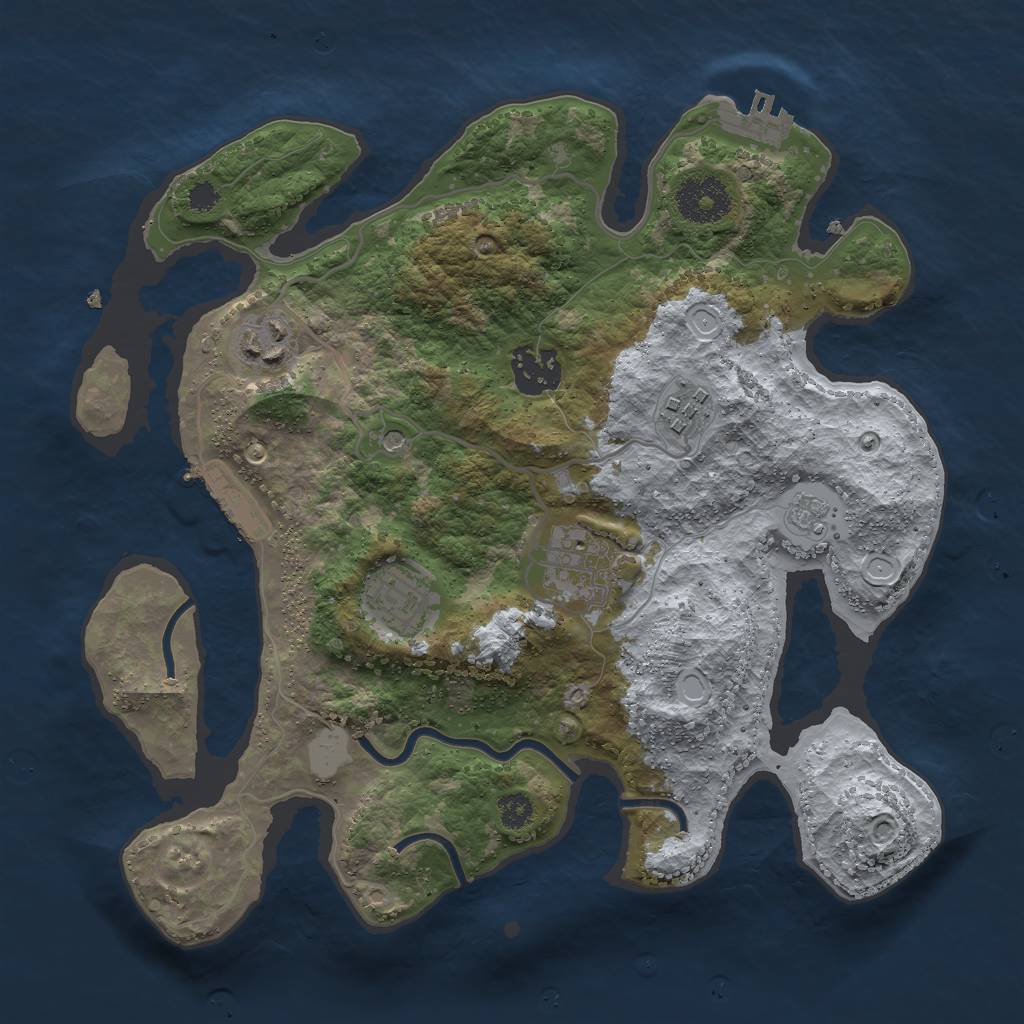 Rust Map: Procedural Map, Size: 3000, Seed: 30222, 14 Monuments