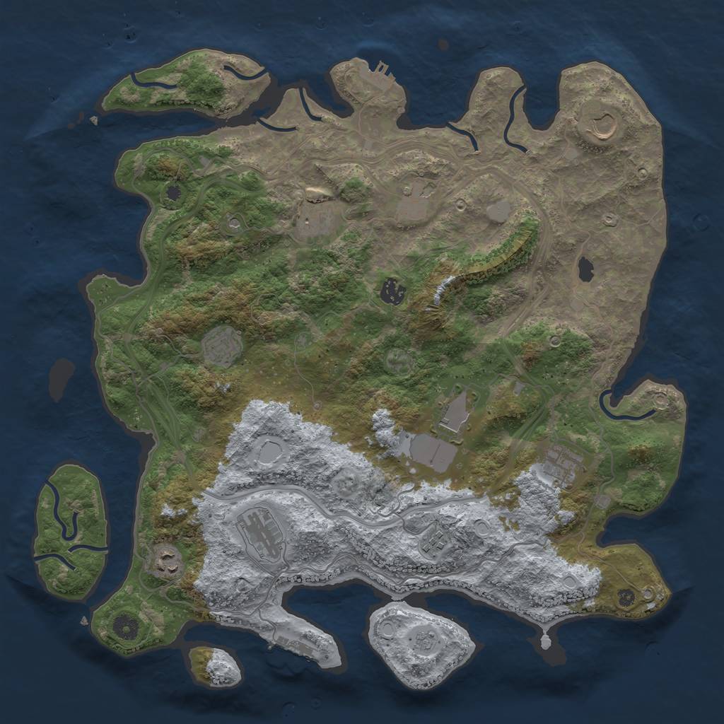 Rust Map: Procedural Map, Size: 4250, Seed: 1876337760, 19 Monuments