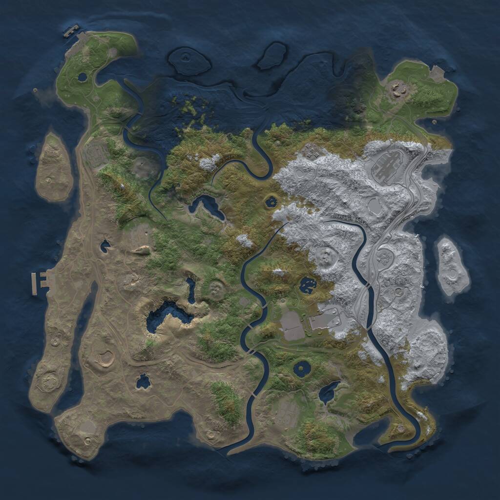 Rust Map: Procedural Map, Size: 4500, Seed: 1333644462, 15 Monuments