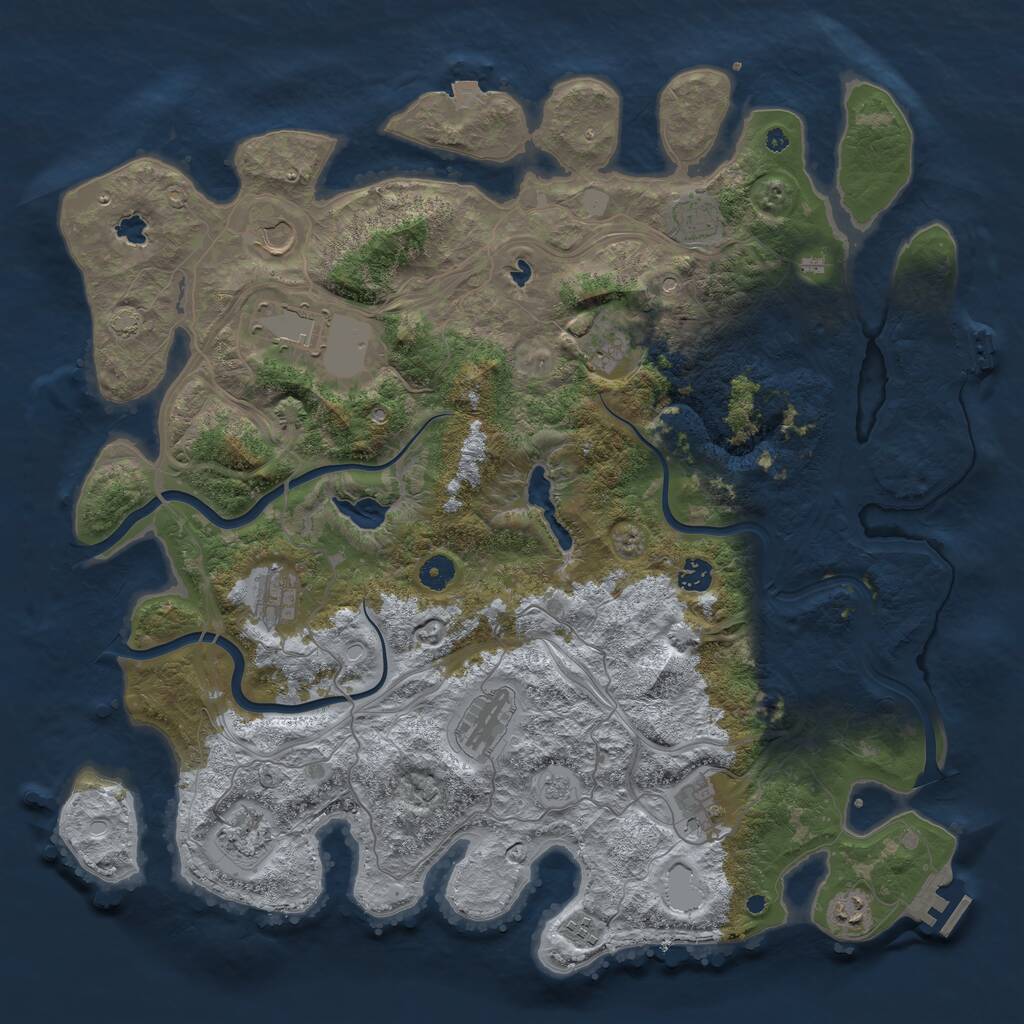 Rust Map: Procedural Map, Size: 4500, Seed: 23071981, 17 Monuments
