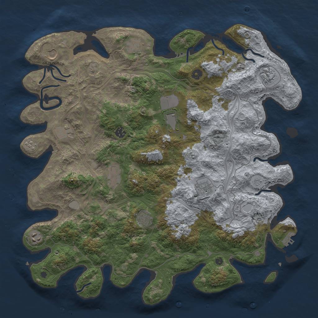 Rust Map: Procedural Map, Size: 4500, Seed: 541, 19 Monuments