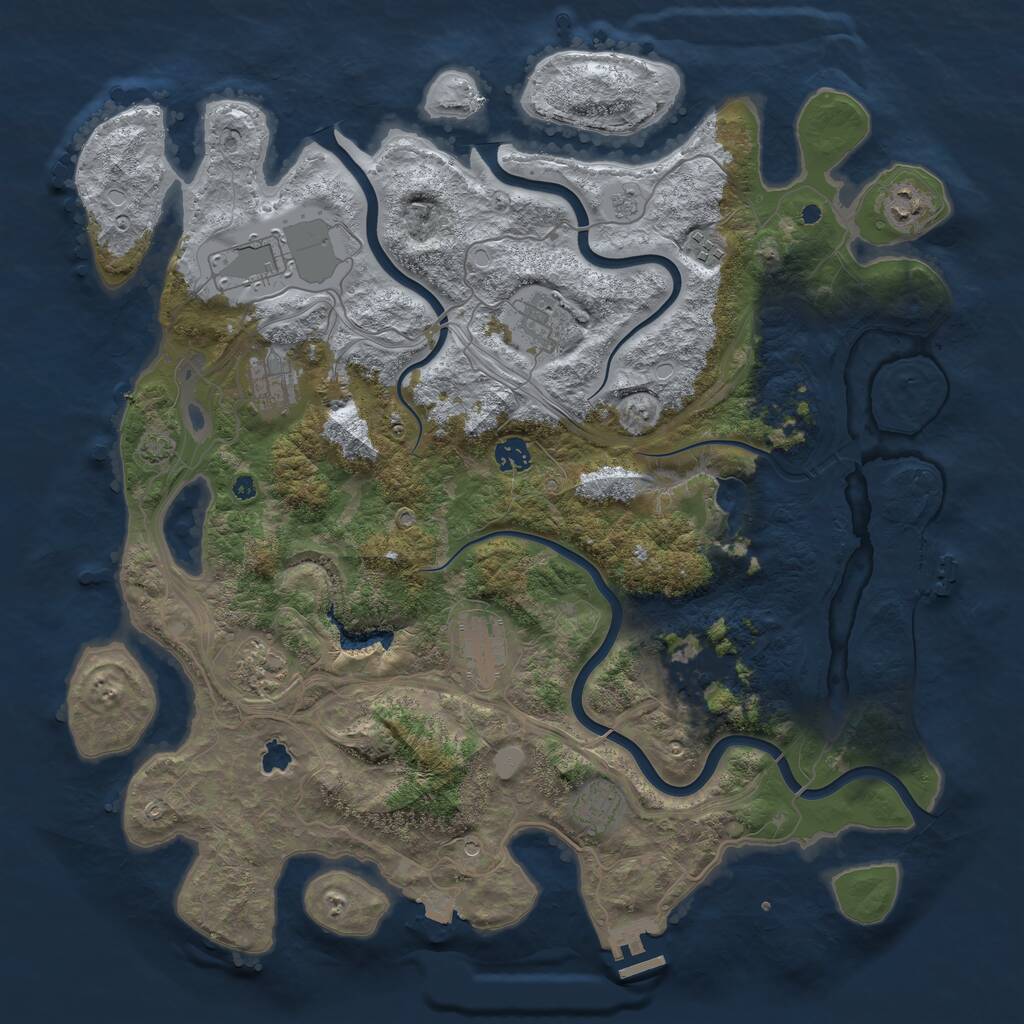 Rust Map: Procedural Map, Size: 4350, Seed: 88809892, 16 Monuments