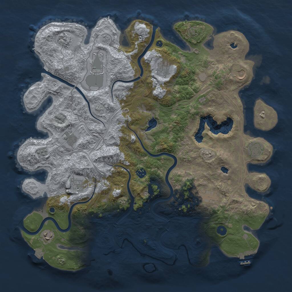 Rust Map: Procedural Map, Size: 4500, Seed: 120045808, 17 Monuments