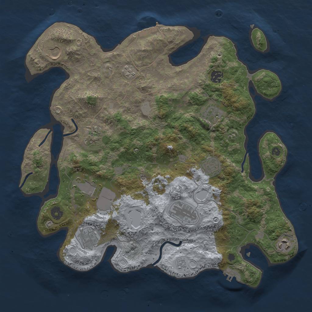 Rust Map: Procedural Map, Size: 3700, Seed: 1656288696, 19 Monuments