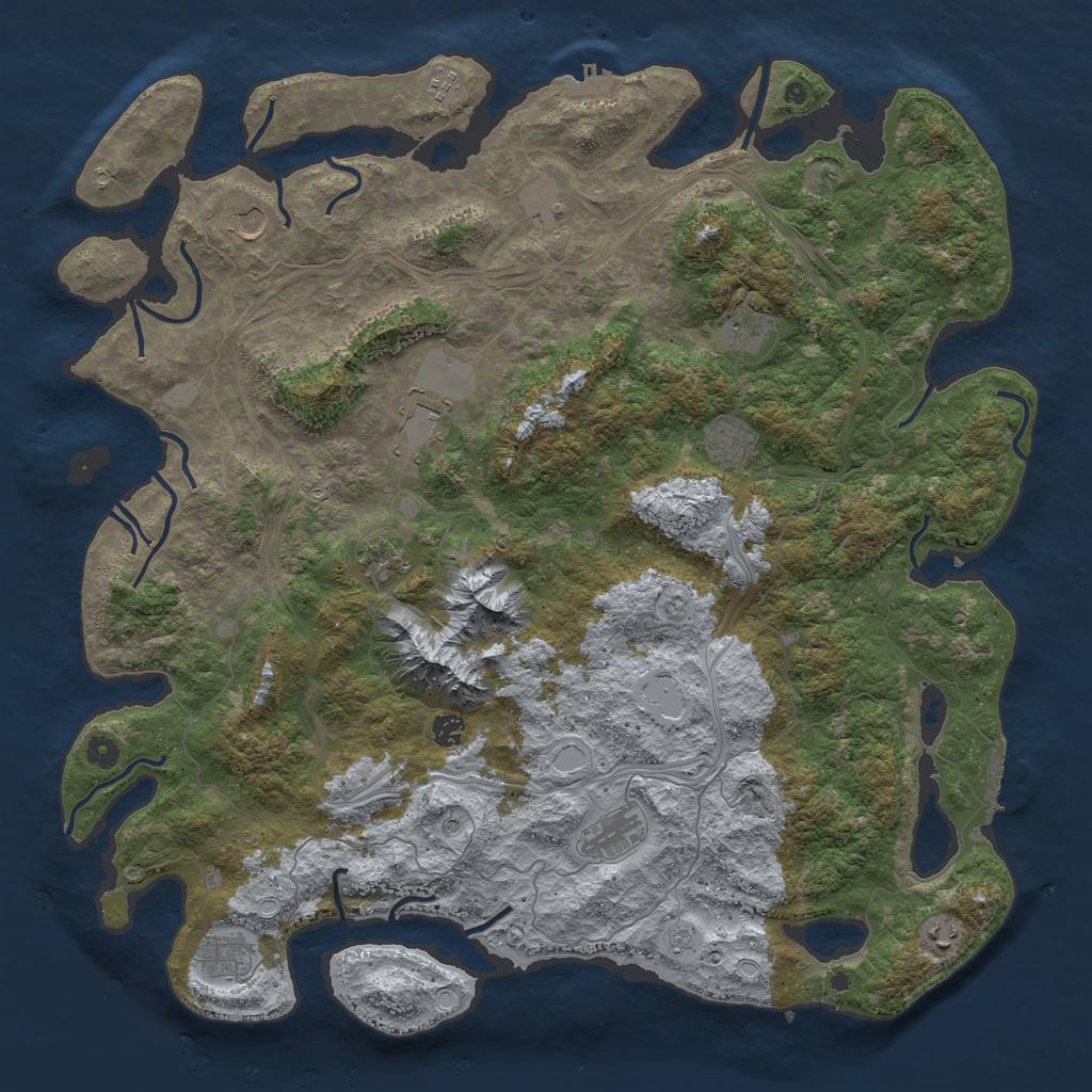 Rust Map: Procedural Map, Size: 5000, Seed: 935473798, 20 Monuments